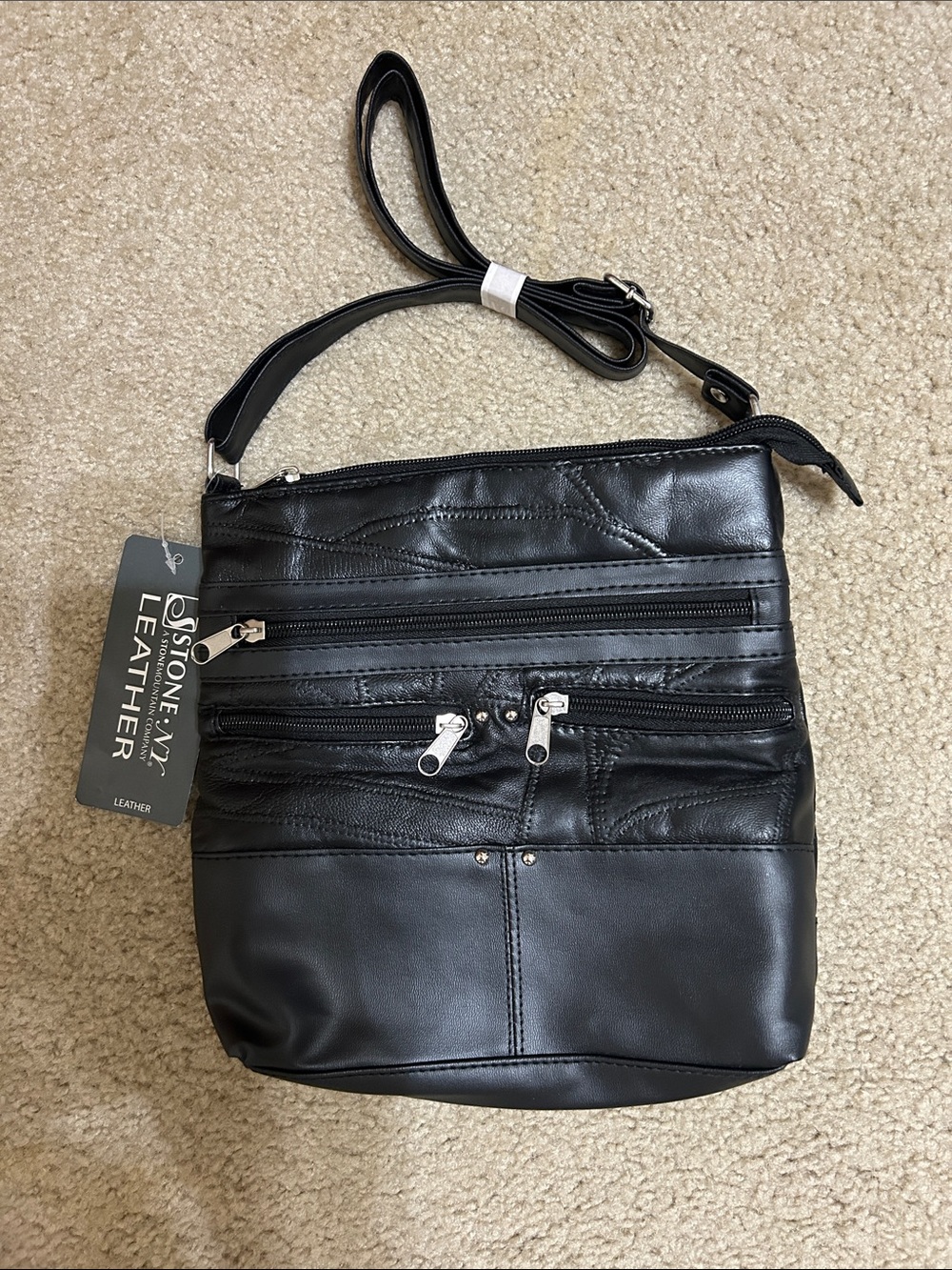 🆕Stone Mountain Black leather crossbody bag🆕with tags  lightweight crossover